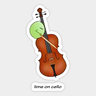 lime on cello Sticker